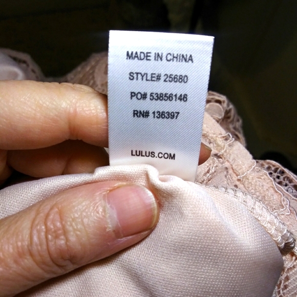 Lulu's Blush Pink Lace Racer Back Skater Style Mini Dress Style# 25680 - Picture 13 of 14